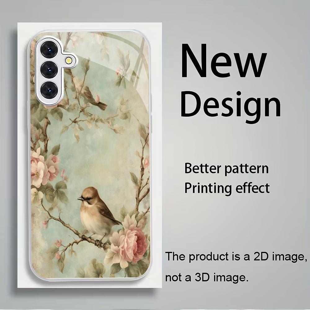 Fragrance Quotes - เคสโทรศัพท์แก้วชุบเงินลายดอกไม้เสียงนกร้อง เหมาะสำหรับ Samsung Galaxy S26 S25