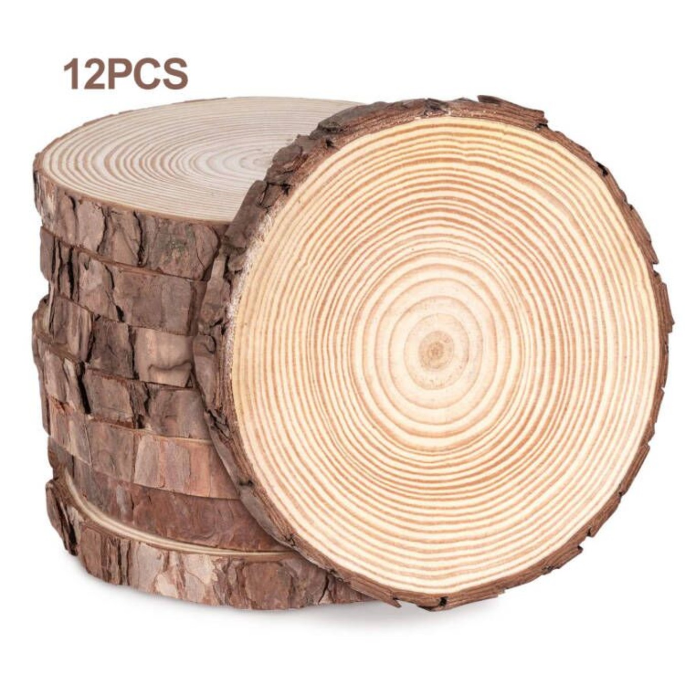 Oud Wood Chip - 12ชิ้นไม้หนารอบไม้สนเหมาะสำหรับการตกแต่งวันแม่, งานแต่งงาน, วันเกิด, วันครบรอบ, ของตกแต่งในงานปาร์ตี้
