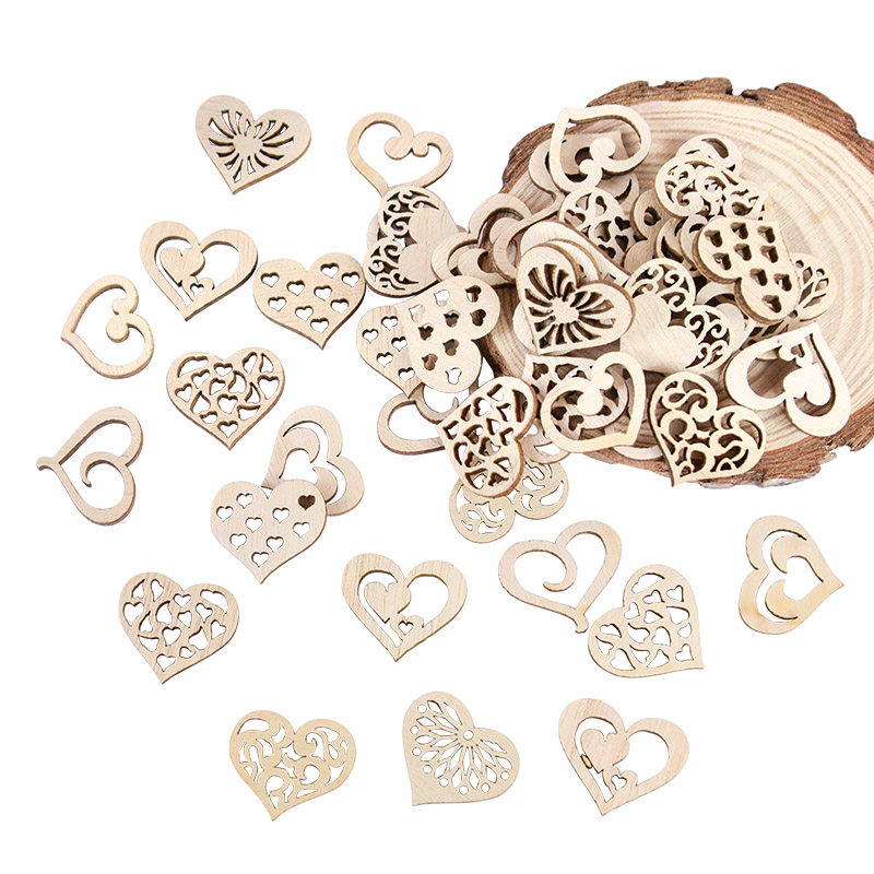 50/100pcs Hollowed รูปแบบหัวใจ - Oud Wood Chip บทวิจารณ์และราคา