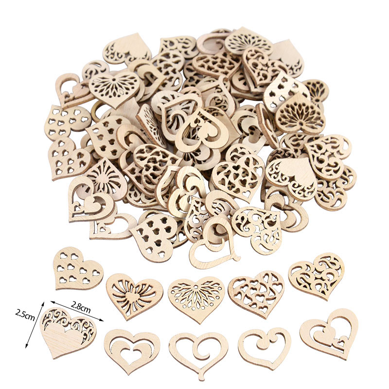 50/100pcs Hollowed รูปแบบหัวใจ - Oud Wood Chip บทวิจารณ์และราคา